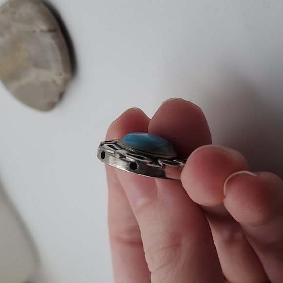 Turquoise and‎ bows necklace pendant - Picture 2 of 2